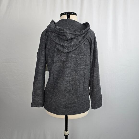 Trade Heritage Hooded Sweatshirt Women's S Charcoal Raw Hems Pullover NWT - Picture 8 of 16